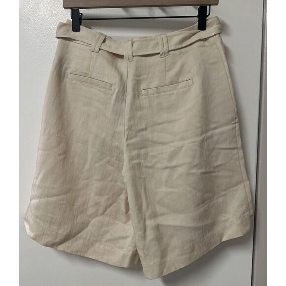 Anthropologie Women Size 4 Wide Leg Shorts‎ Tan Boyfriend Slant Pocket Business - Picture 5 of 11